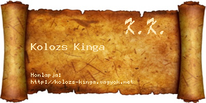 Kolozs Kinga névjegykártya